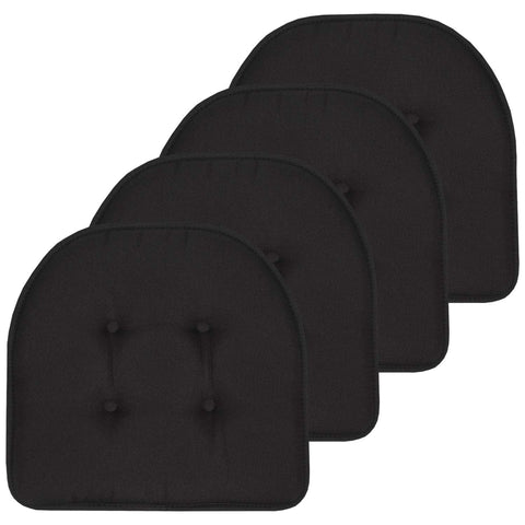 Sweet Home Collection front view of black cushion showing tufted finish and neat fit