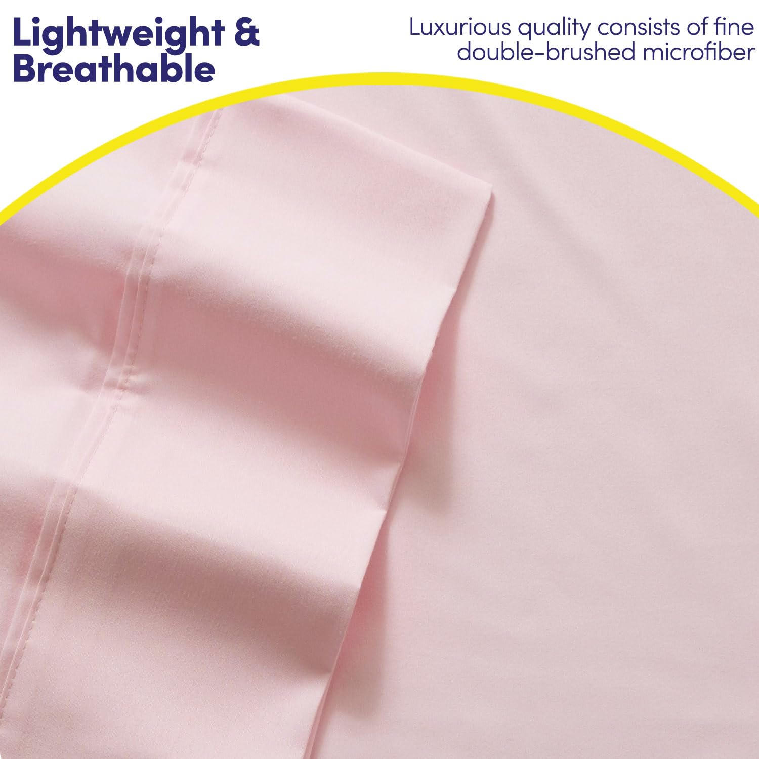 Sweet Home Collection stacked pillowcases highlighting extra pillow options and neat look