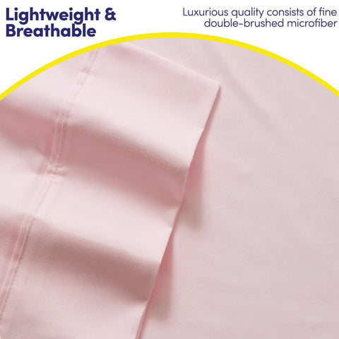 Sweet Home Collection stacked pillowcases highlighting extra pillow options and neat look