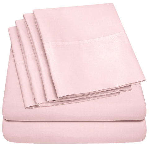 Sweet Home Collection front packaging showing pale pink queen sheet set and value
