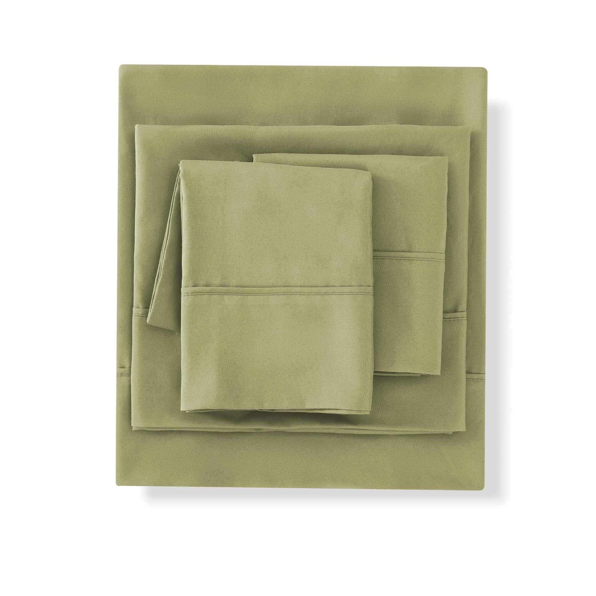 Sweet Home Collection pillowcase close-up in sage highlighting smooth, soft fabric