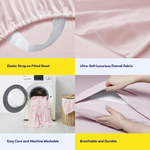 Sweet Home Collection pillowcase closure flap detail keeping pillows neatly enclosed