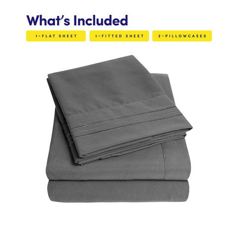 Sweet Home Collection pillowcase triple-line embroidery adds refined look
