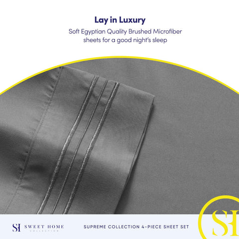 Sweet Home Collection pillowcases and label close-up showing quality finish