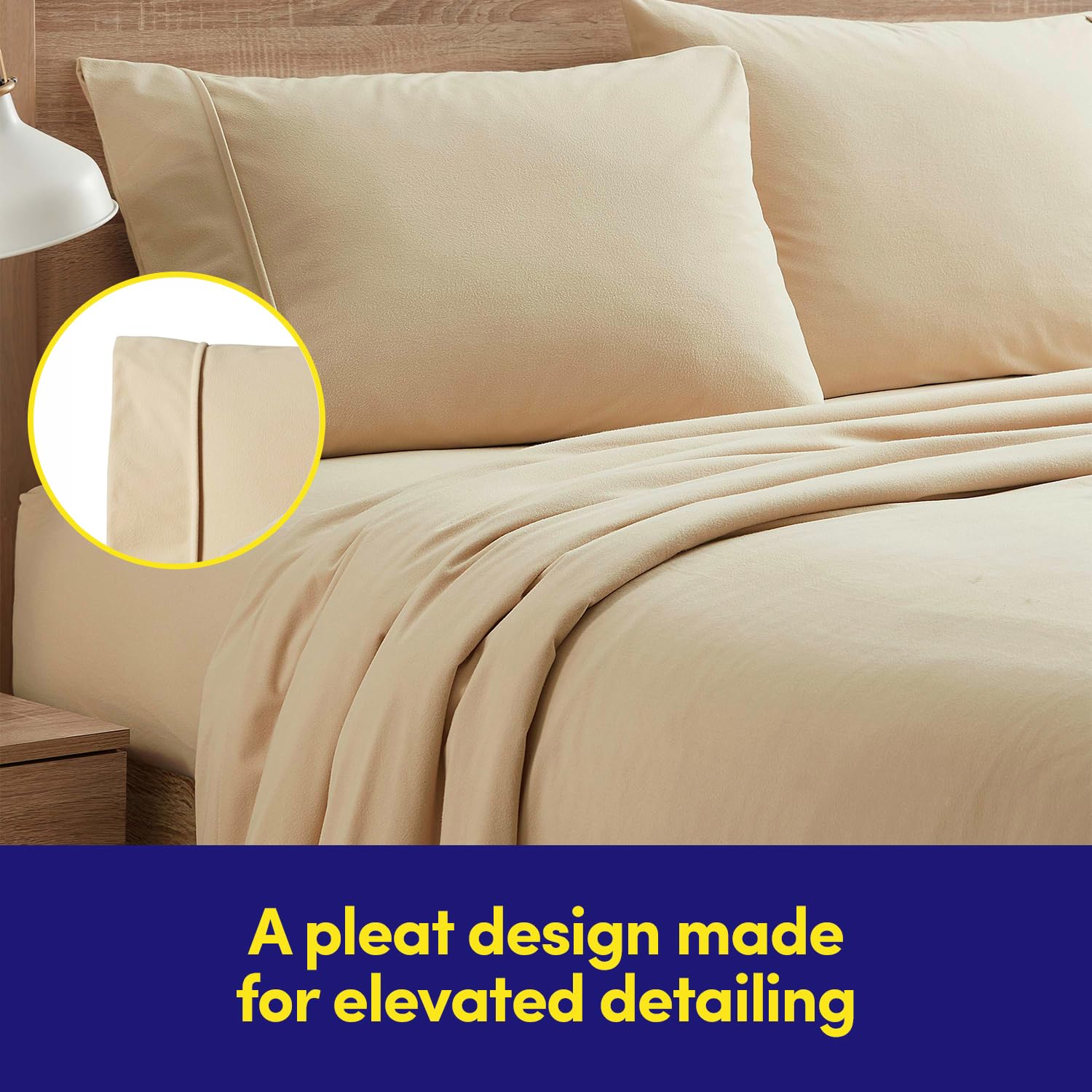 Sweet Home Collection pillowcases with closure flap demonstrating neat, tucked finish