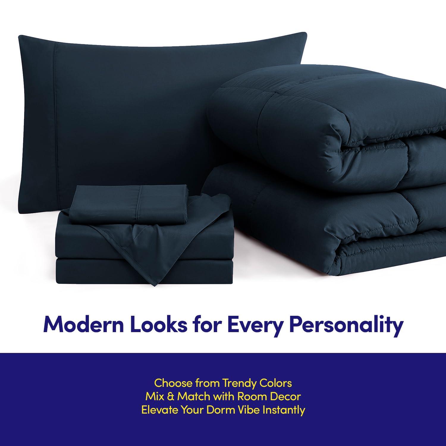 Sweet Home Collection two pillowcases on pillows showing clean look and comfortable support benefit