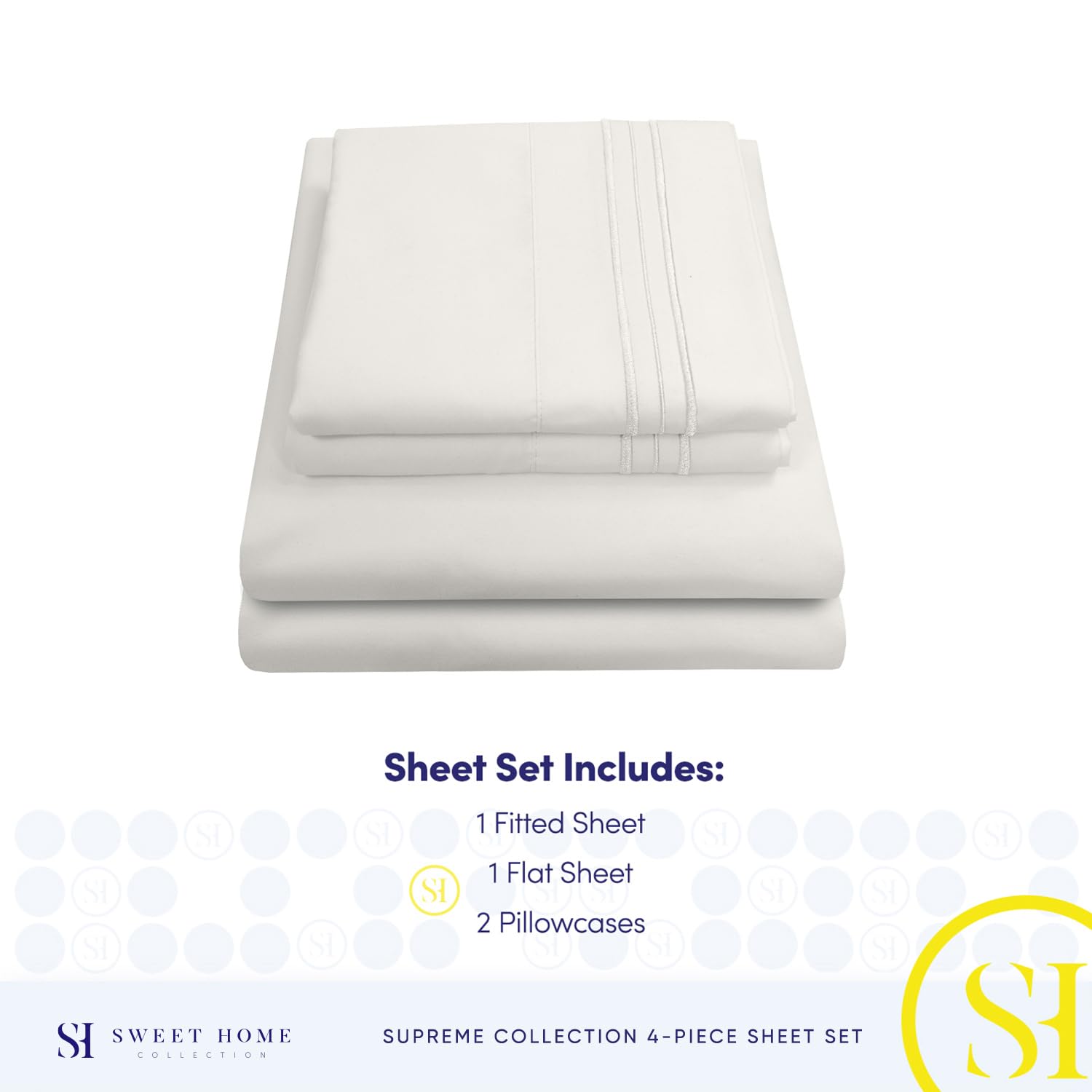Sweet Home Collection styled bedroom with queen sheets demonstrating cozy, refined look