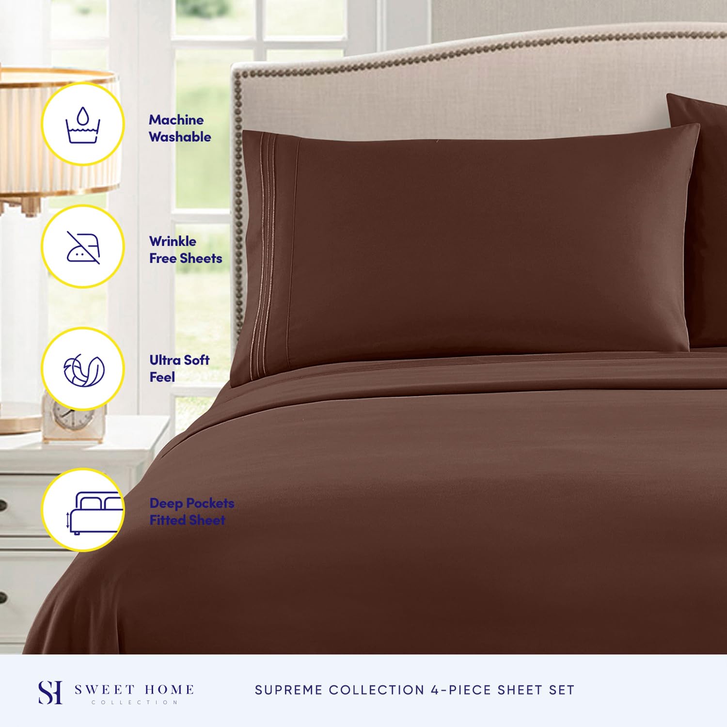 Sweet Home Collection close-up of brushed microfiber texture offering soft feel