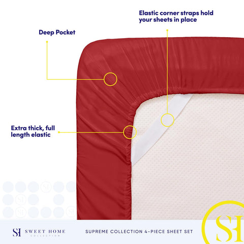 Sweet Home Collection pillowcases and flat sheet laid flat showing set contents