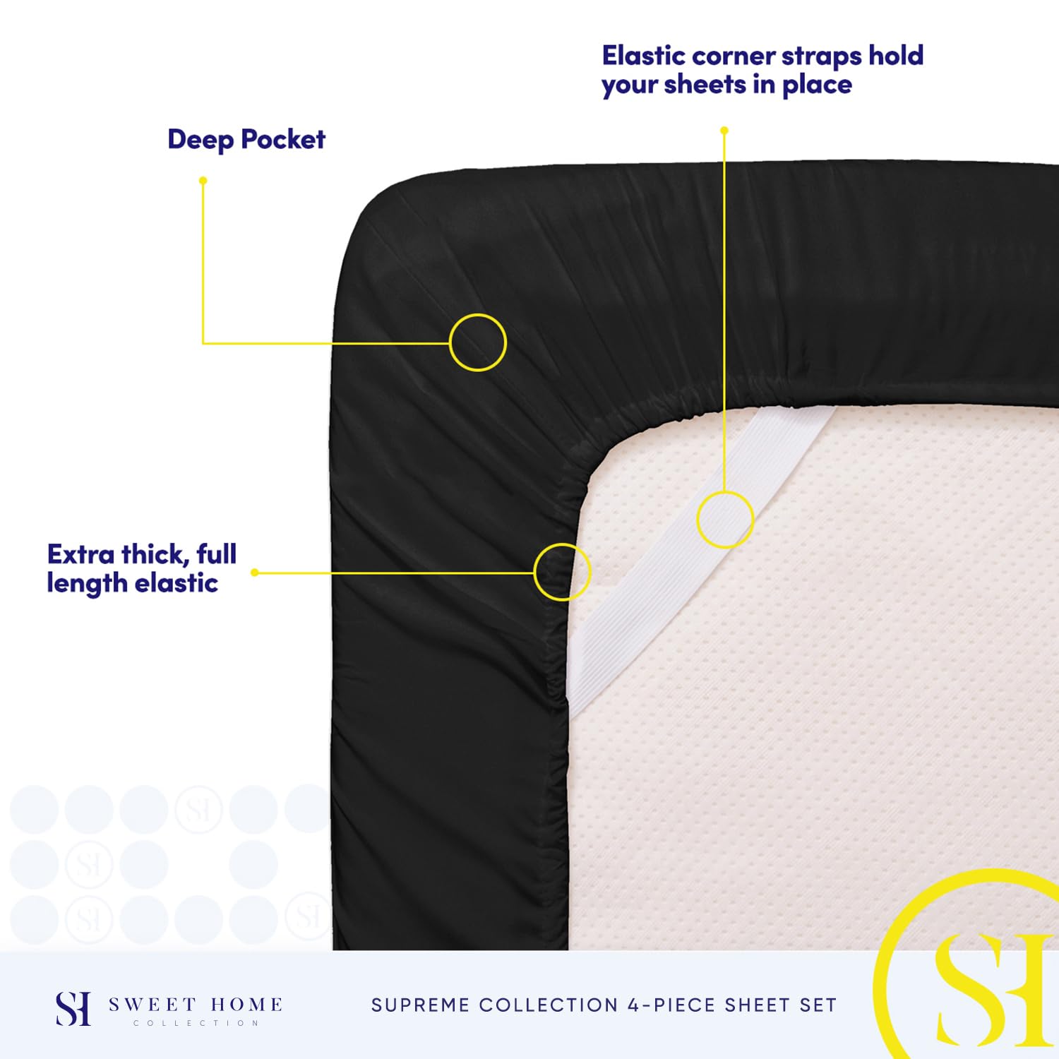 Sweet Home Collection two pillowcases and flat sheet neatly folded
