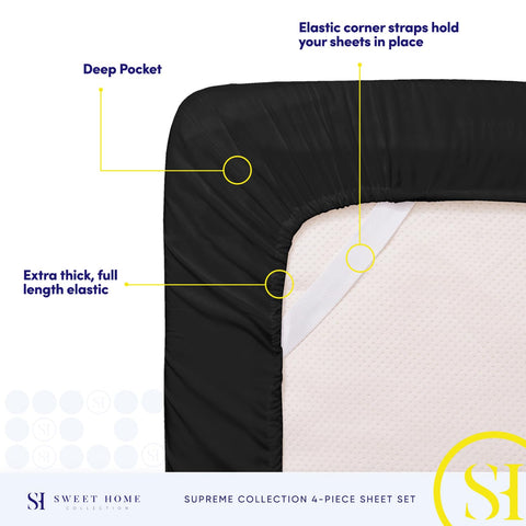 Sweet Home Collection two pillowcases and flat sheet neatly folded