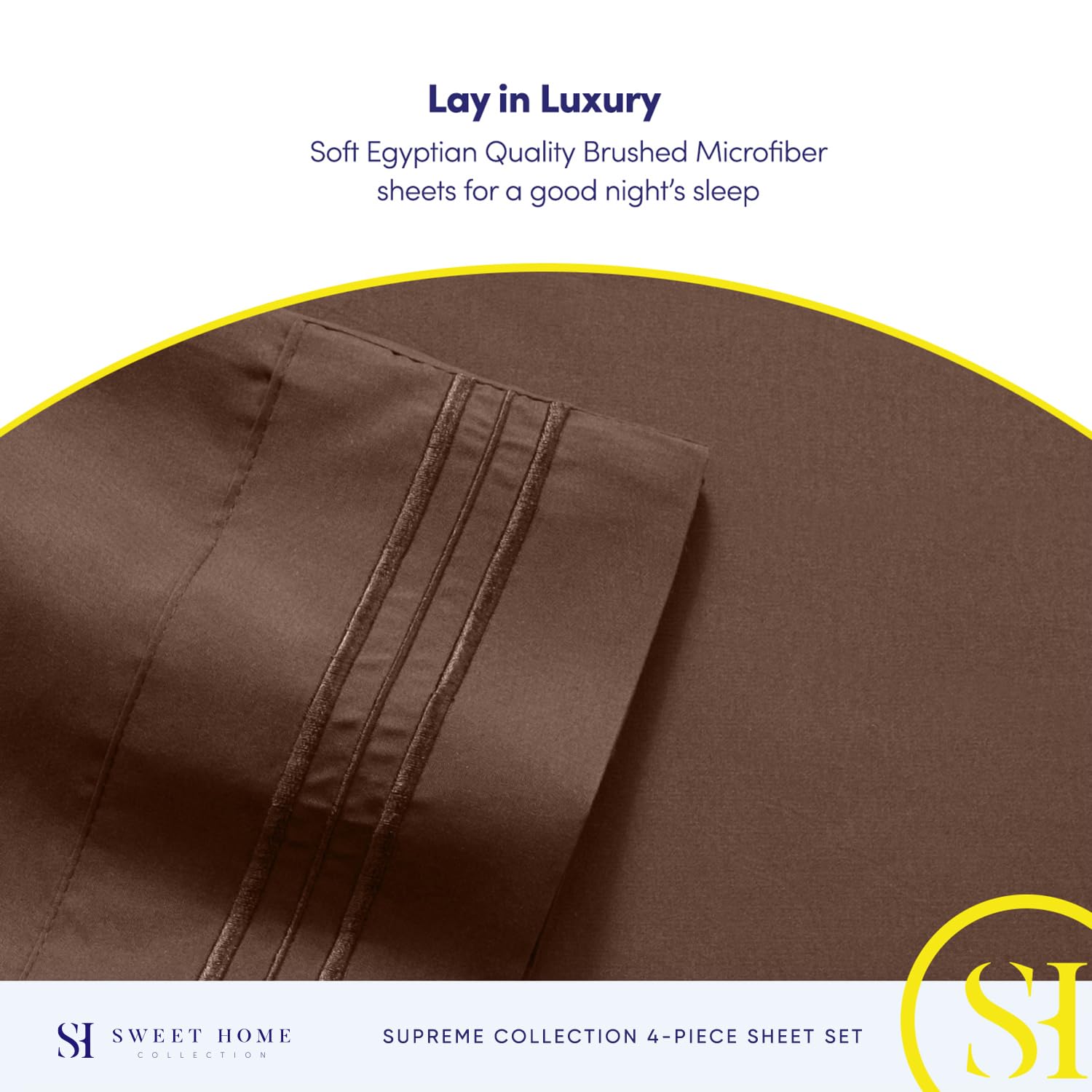 Sweet Home Collection fitted sheet on mattress showing deep pocket and snug fit