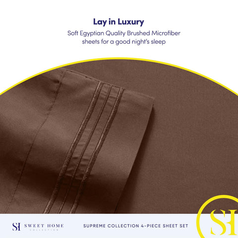 Sweet Home Collection fitted sheet on mattress showing deep pocket and snug fit