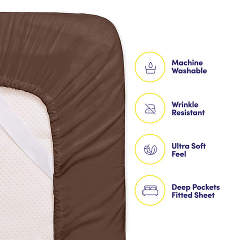 Sweet Home Collection deep-pocket fitted sheet edge showing secure mattress fit