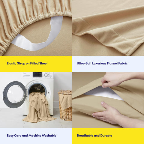 Sweet Home Collection fitted sheet on mattress showing 16-inch pocket fit and stability