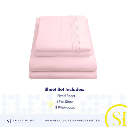 Sweet Home Collection sheet set on styled bed showing tidy look and comfort benefit