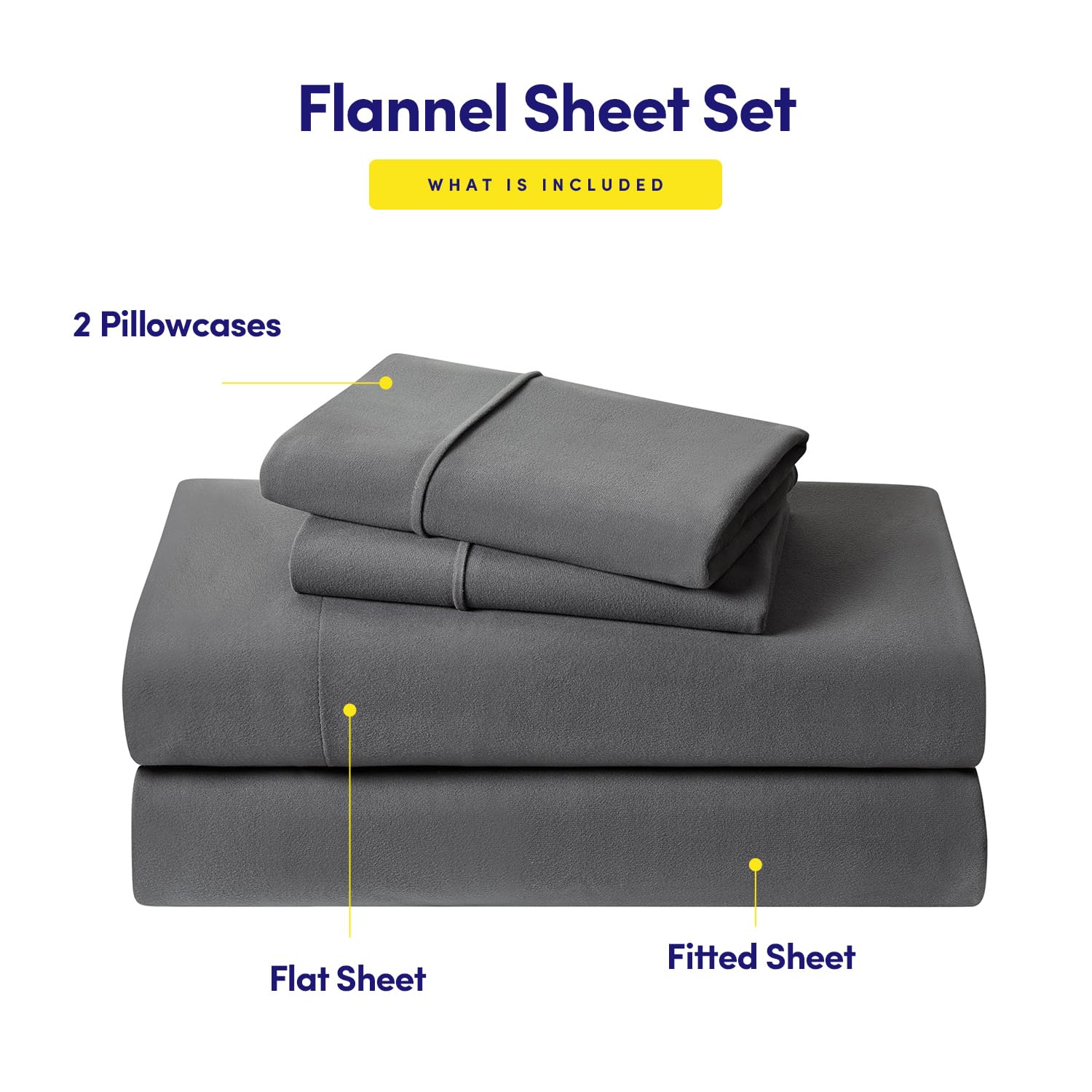 Sweet Home Collection made bed with gray sheets illustrating cozy bedroom atmosphere benefit