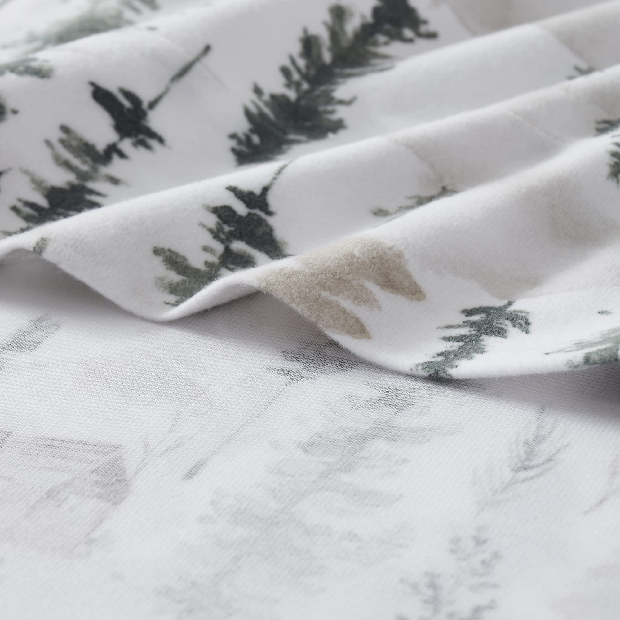 Sweet Home Collection fitted sheet on mattress illustrating 16-inch deep pocket fit