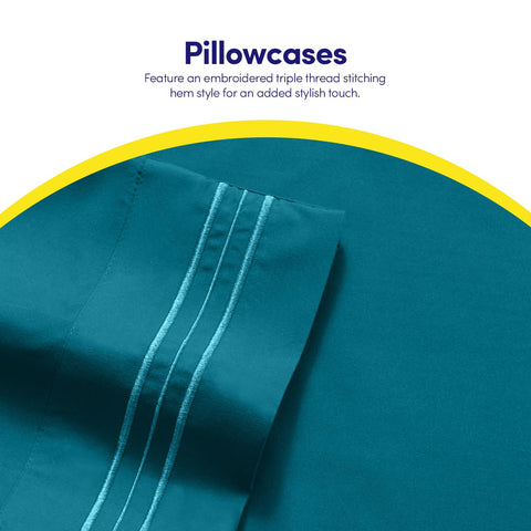 Sweet Home Collection deep pocket demonstration showing fit on a thick mattress up to 16 inches