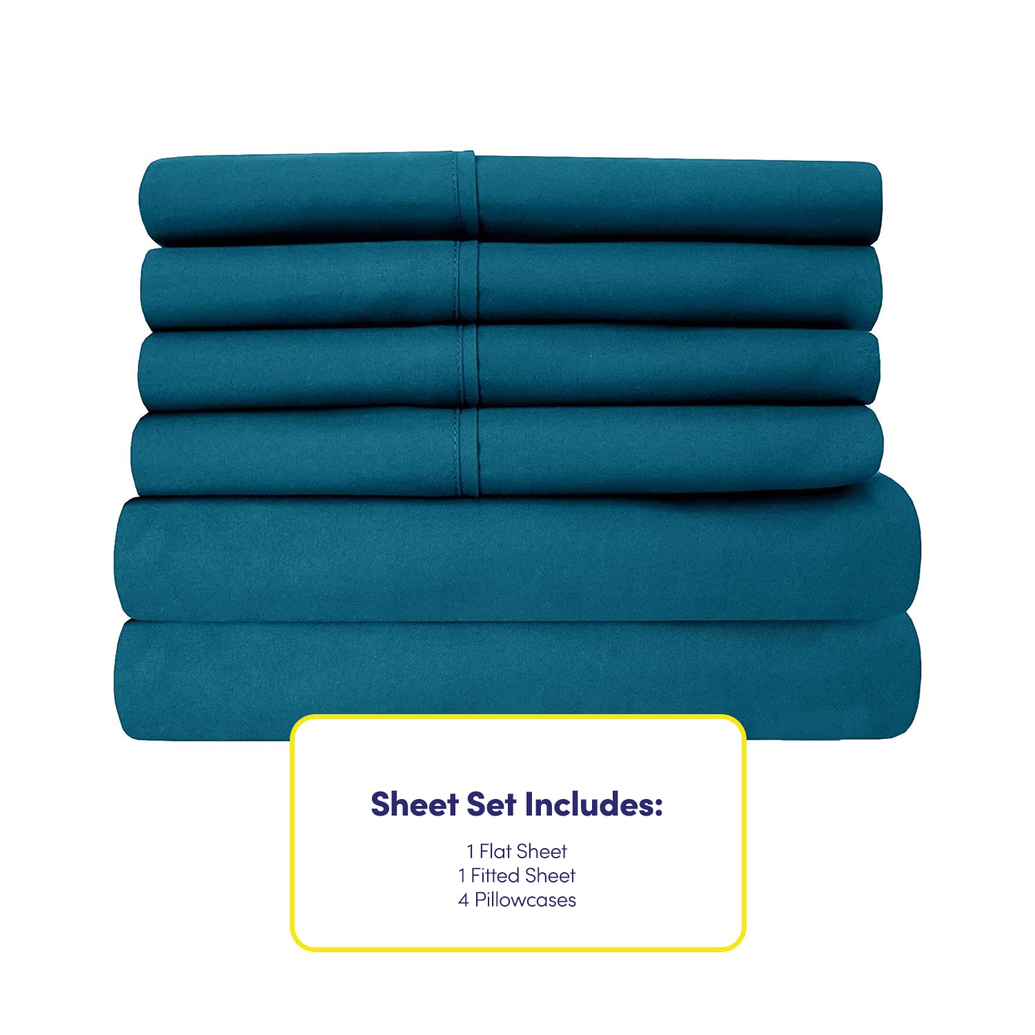 Sweet Home Collection deep pocket detail on fitted sheet for secure fit on thick mattresses