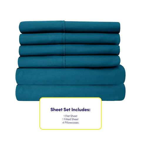 Sweet Home Collection deep pocket detail on fitted sheet for secure fit on thick mattresses