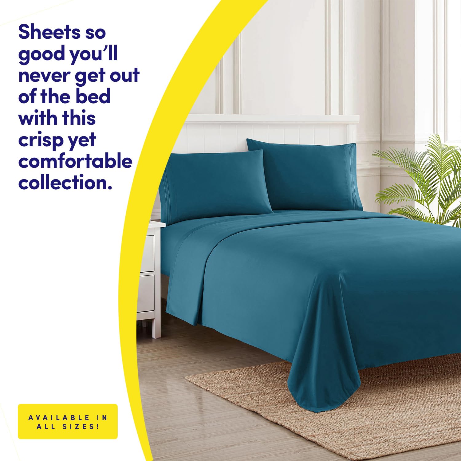 Sweet Home Collection fitted sheet close-up showing soft microfiber texture and comfort