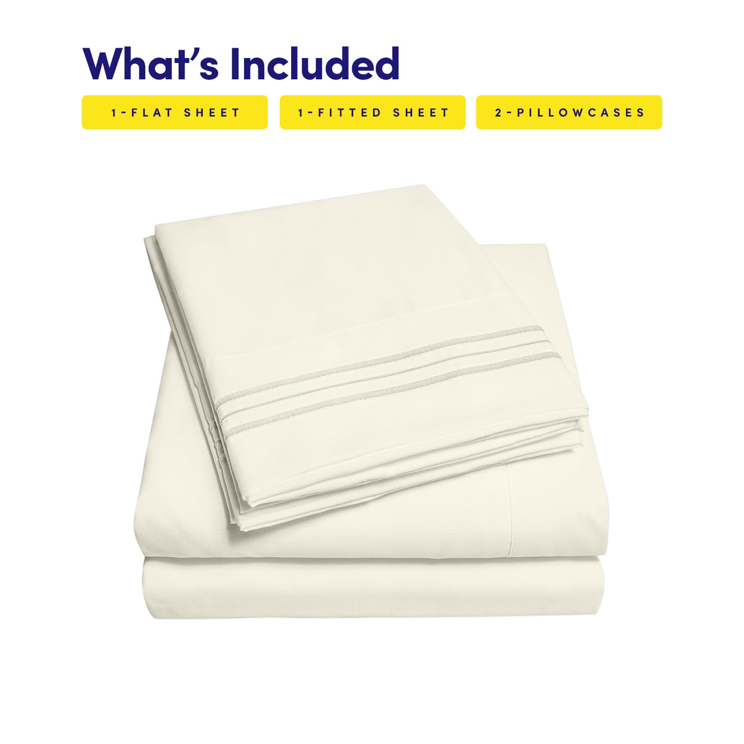 Sweet Home Collection pillowcase triple-line embroidery close-up adding elegant detail