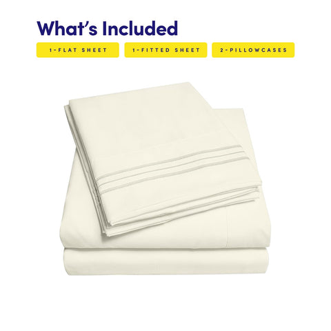Sweet Home Collection pillowcase triple-line embroidery close-up adding elegant detail