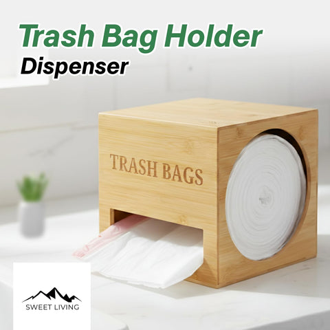 Sweet Living holder installed under sink saving cabinet space and protecting bags