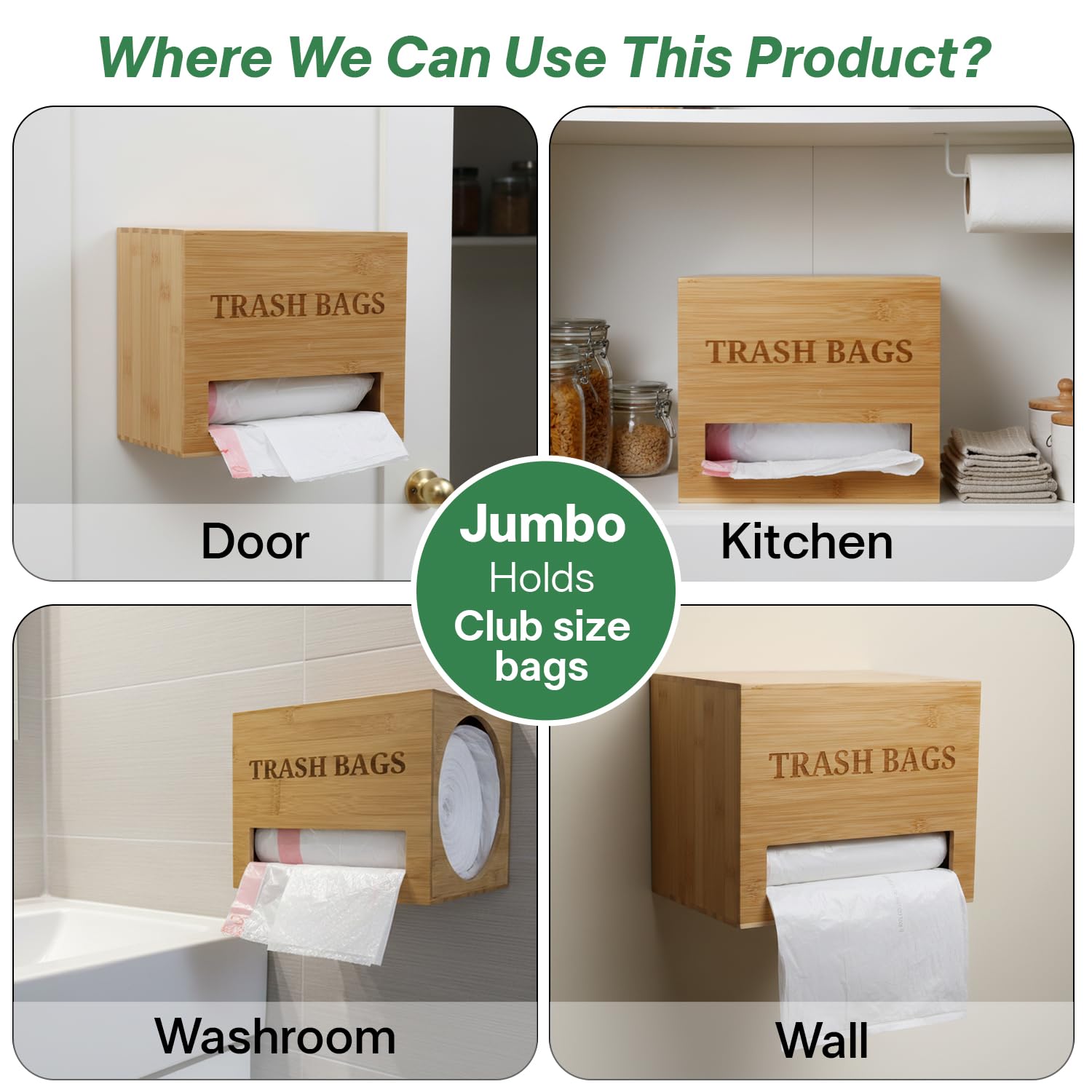 Sweet Living detail of bamboo finish and label for durable, natural look
