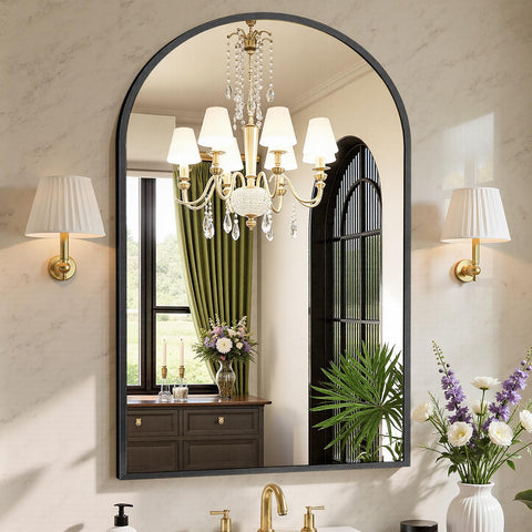 Sweetcrispy arched mirror front view showing elegant shape and benefit of visual impact