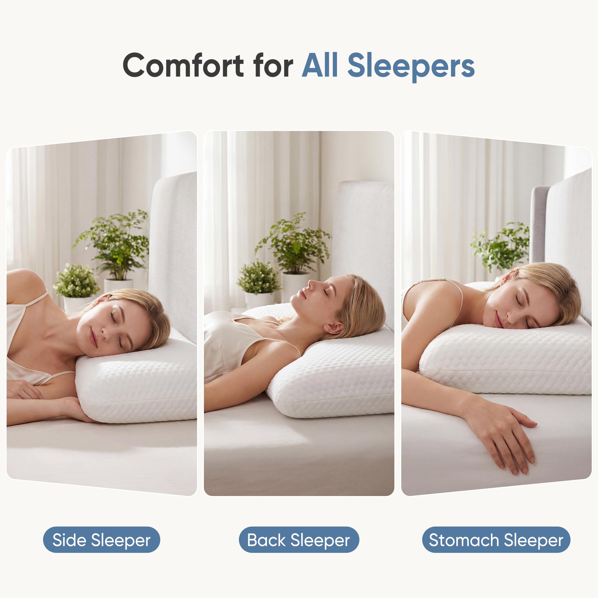Sweetcrispy pillow supporting a back sleeper for neck alignment