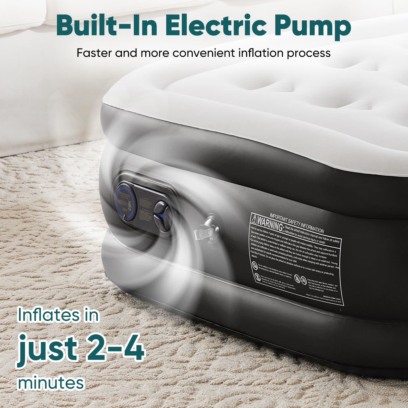 Sweetcrispy built-in pump button for fast inflation convenience