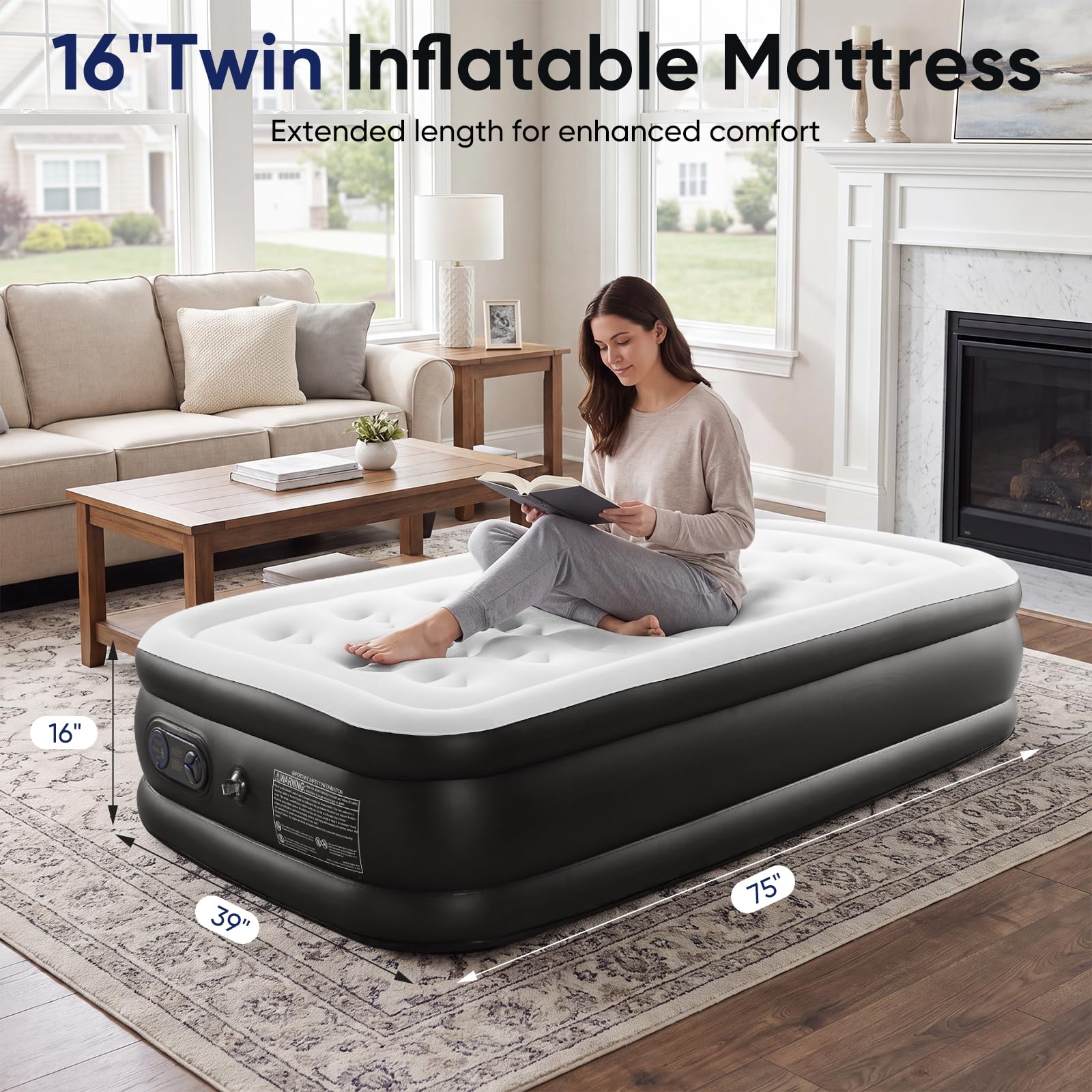 Sweetcrispy built-in pump detail demonstrating fast inflation and easy one-button operation