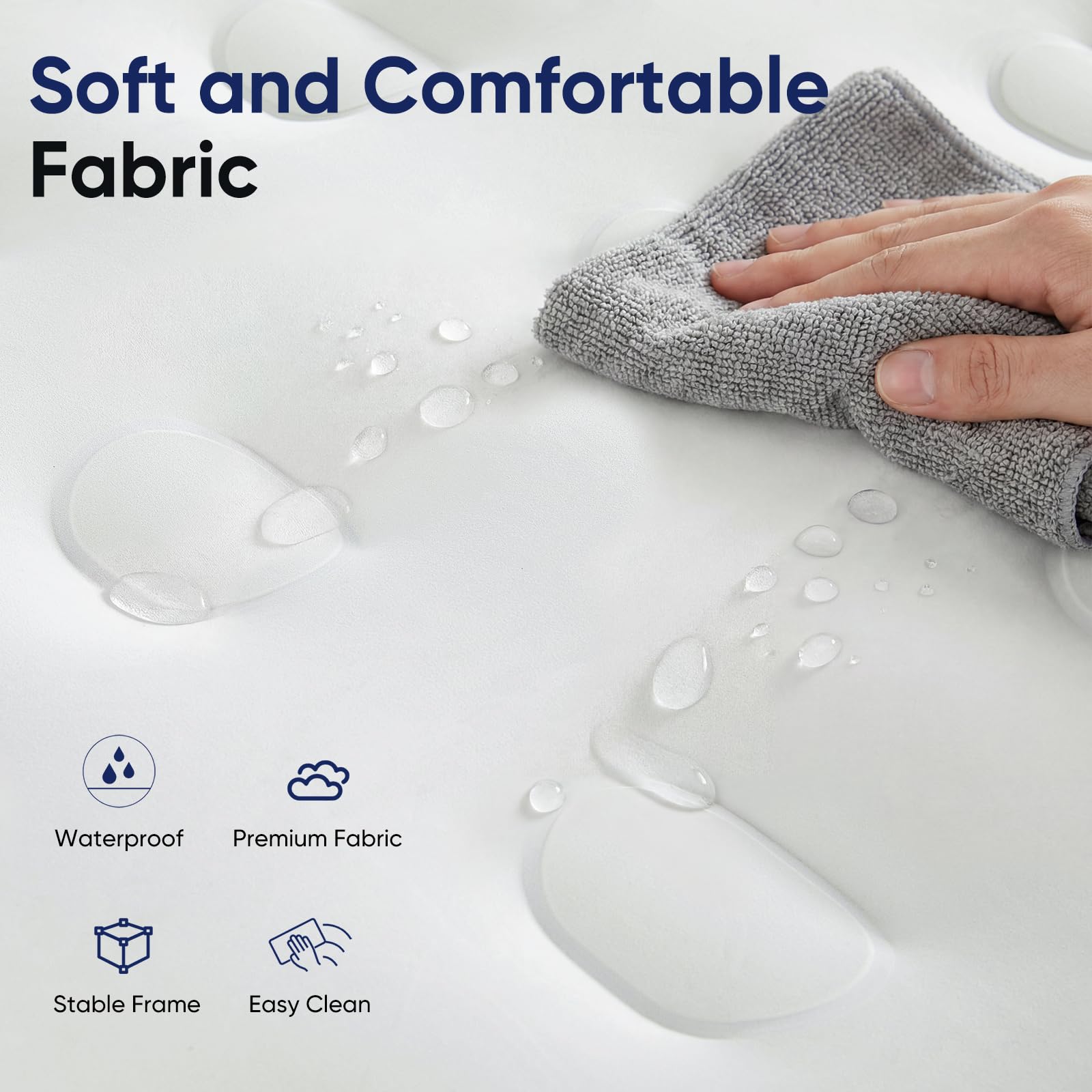 Sweetcrispy close-up of flocked top surface providing soft, moisture-wicking comfort