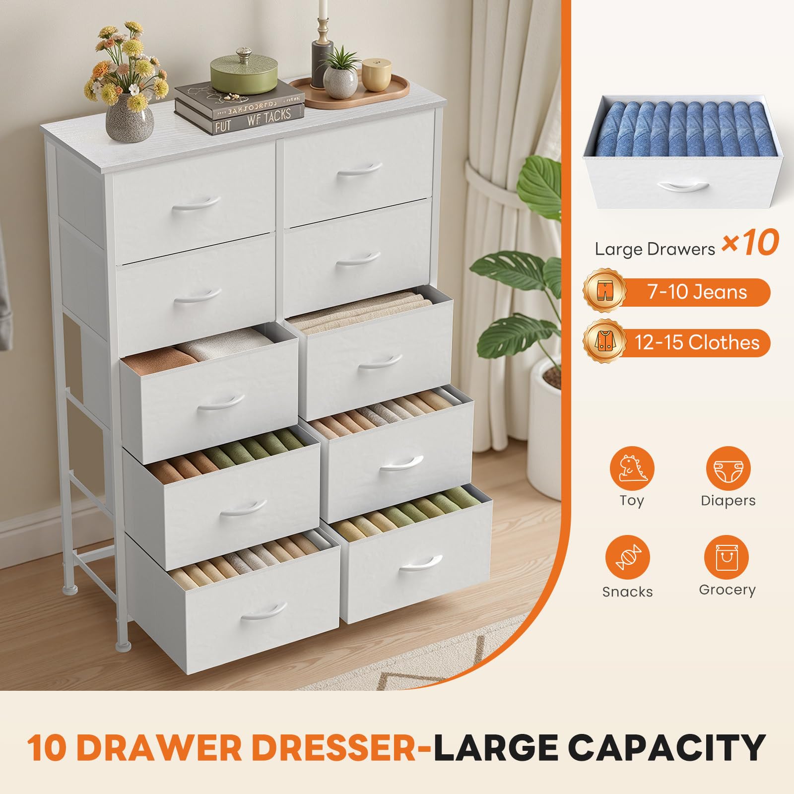 Sweetcrispy fabric drawer close-up with reinforced handle for easy access