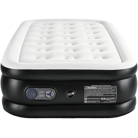 Sweetcrispy front view of twin air mattress showing raised 16-inch height and comfort