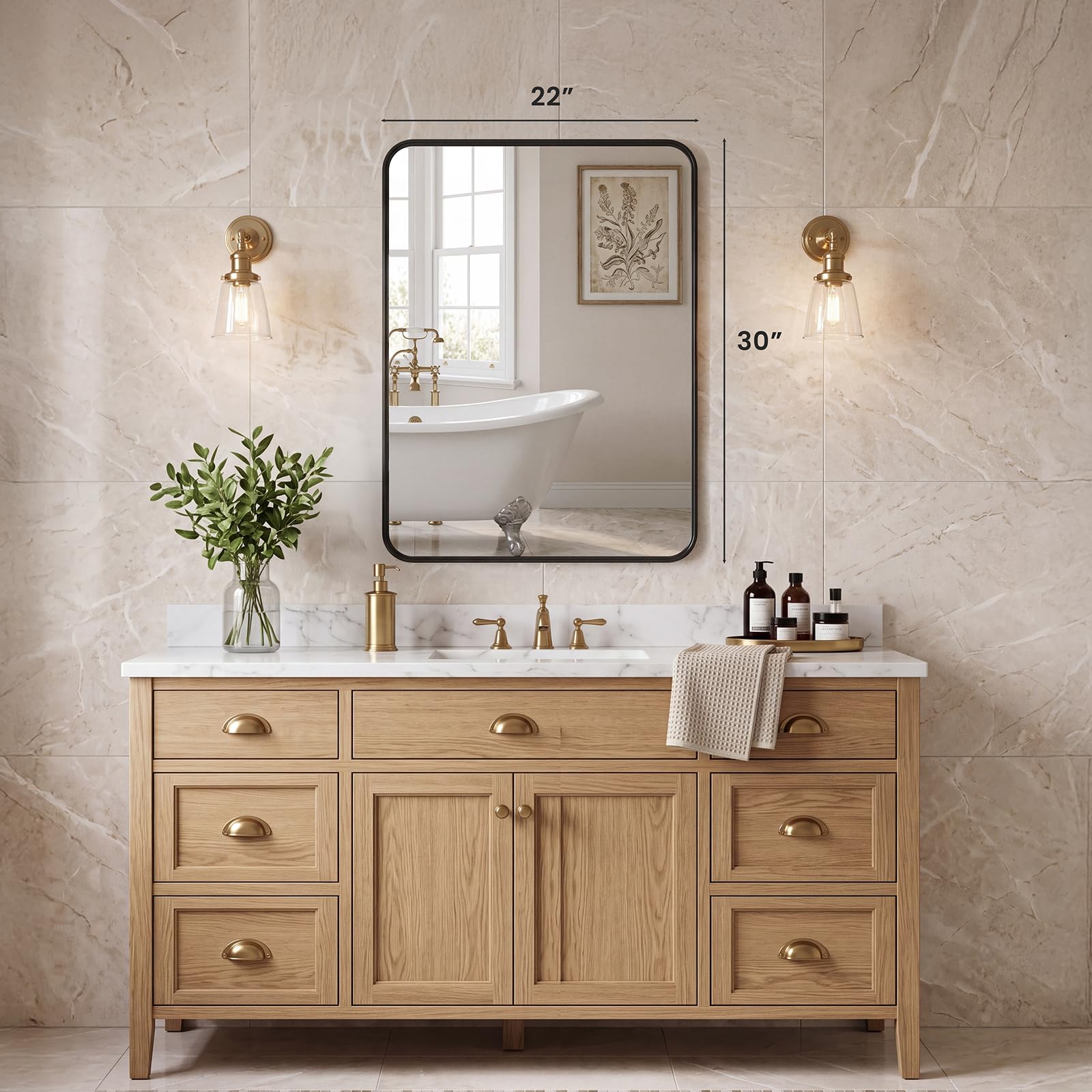 Sweetcrispy mirror above sink in bathroom displaying practical over-sink styling benefit