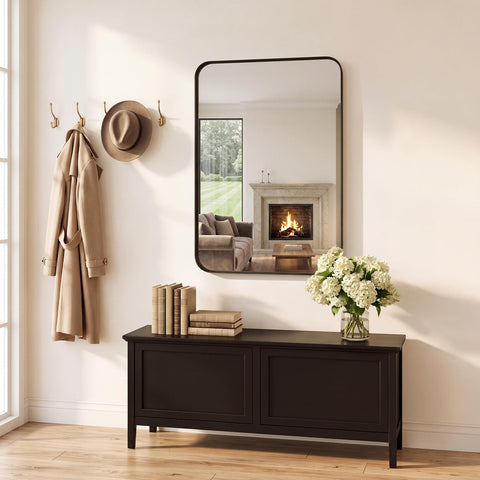Sweetcrispy mirror in styled bathroom setting showing how it elevates room decor