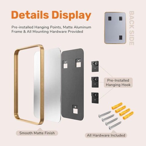 Sweetcrispy mirror hardware and template included for quick secure mounting