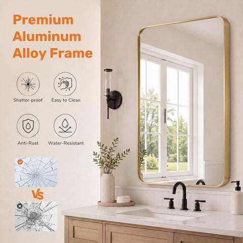 Sweetcrispy mirror mounted over sink horizontally for practical grooming