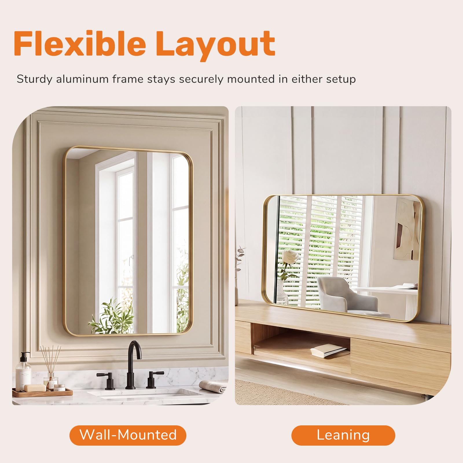 Sweetcrispy mirror mounted vertically above vanity maximizing usable view