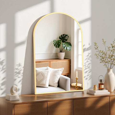 Sweetcrispy mirror beside sink showing scale and appropriate sizing for bathrooms