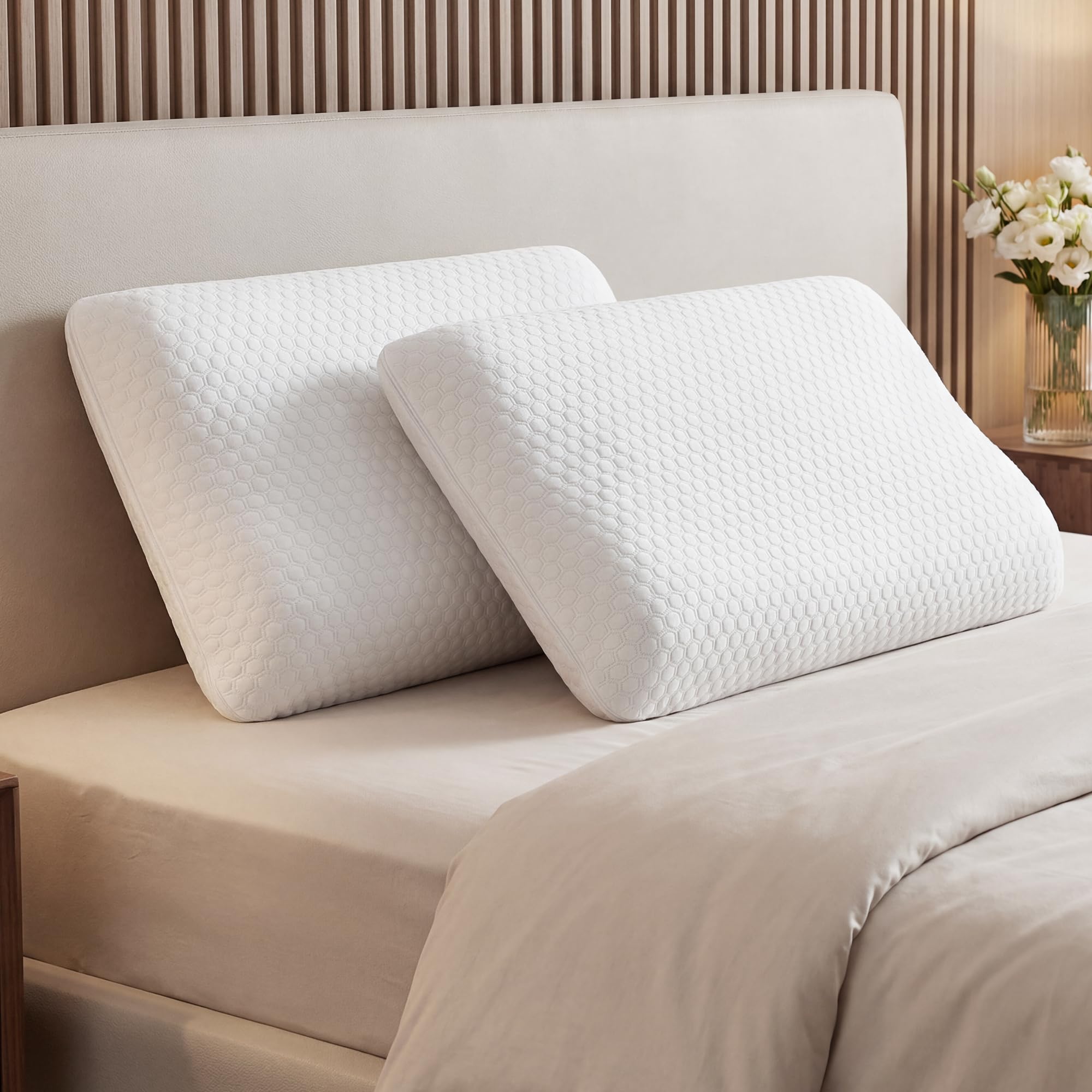 Sweetcrispy pillow beside ruler showing queen size scale and fit