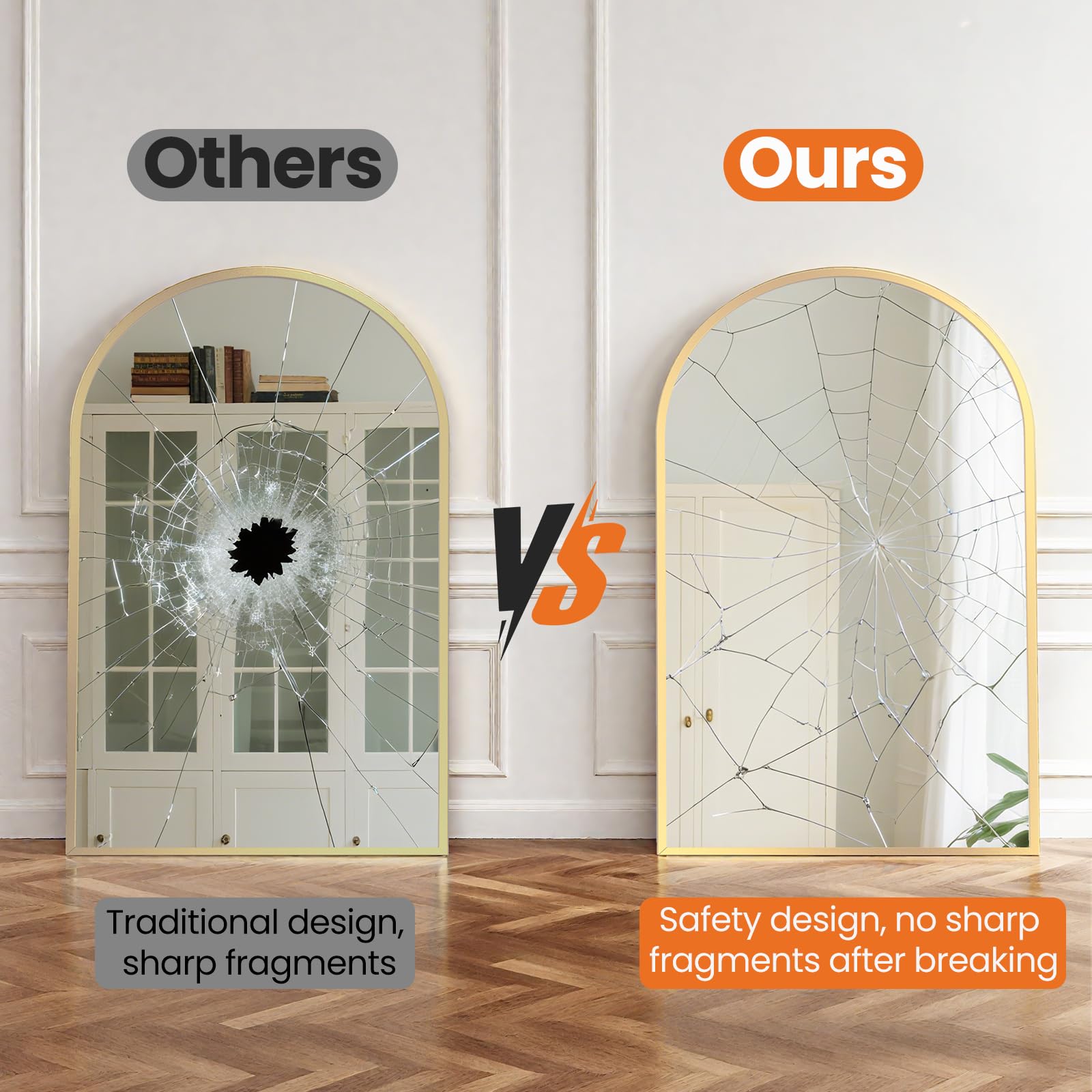 Sweetcrispy mirror in protective packaging showing secure shipping and damage prevention