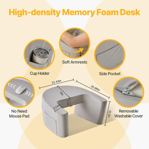 Sweetcrispy lap desk top with 17" laptop demonstrating roomy surface and secure device support