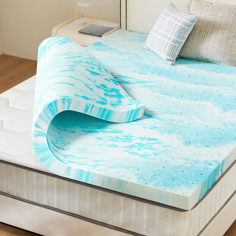 Sweetcrispy front view of topper showing full queen size and immediate comfort