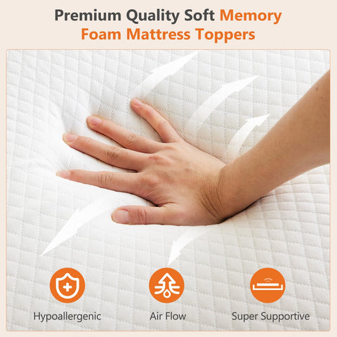 Sweetcrispy topper on full mattress in bedroom for instant comfort