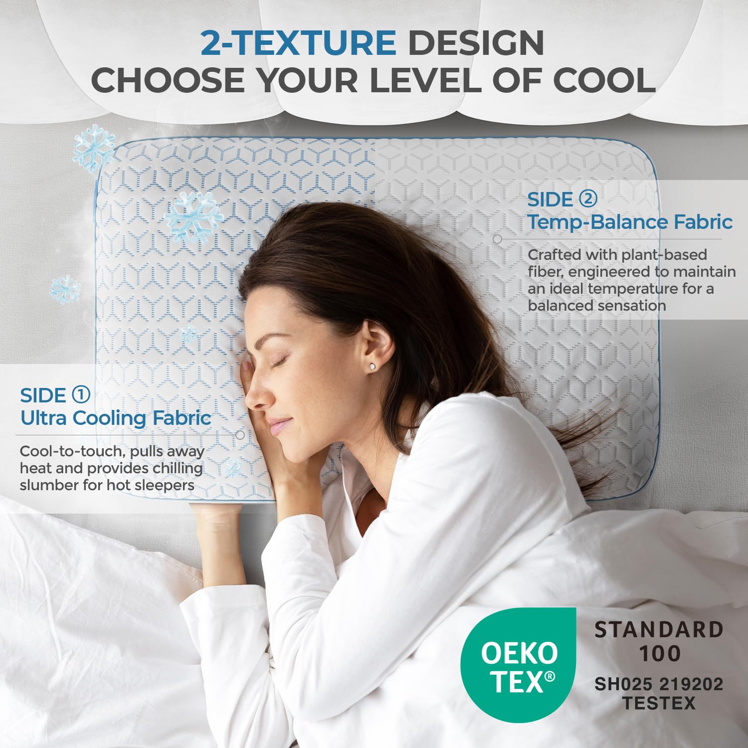 Sweetnight close-up of cool-touch fabric showing quick heat dissipation