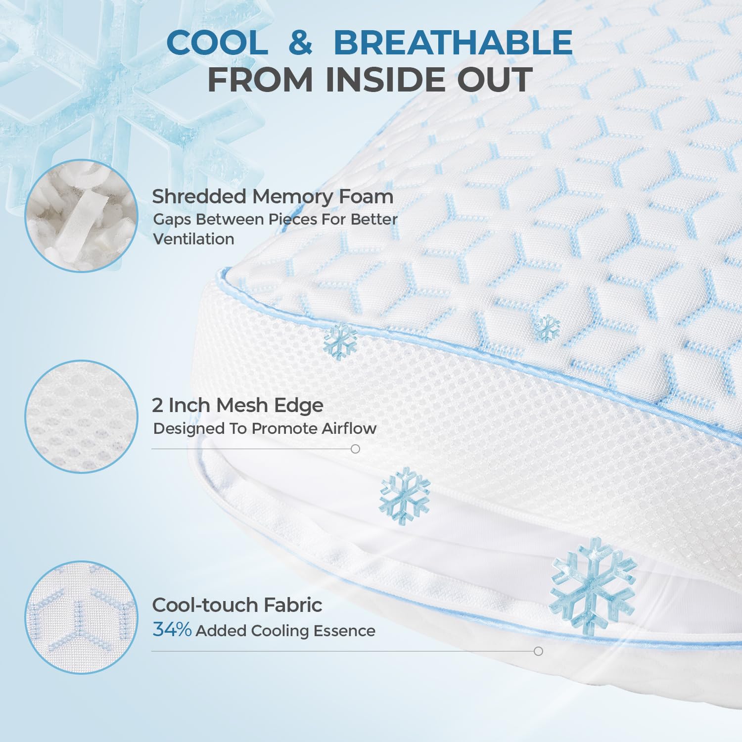 Sweetnight shredded memory foam detail highlighting breathable support